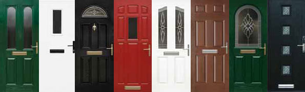 A selection of available colours of Composite Doors supplied and fitted by Worthing Windows
